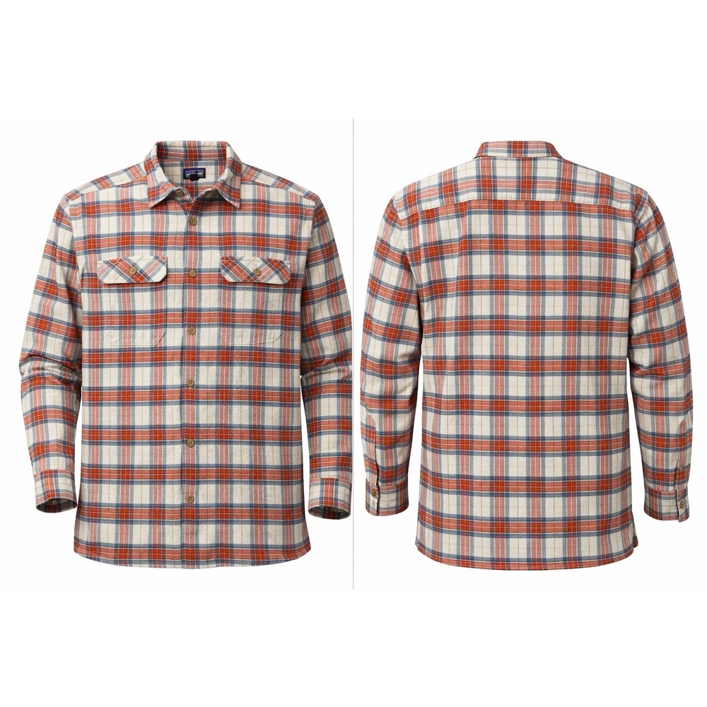 Patagonia Shirt Mens Large ORG PLAID Fjord Flannel Organic Cotton FLAP POCKETS
